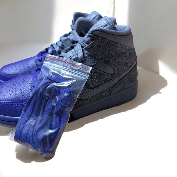 Nike Sheila Rashid X Air Jordan 1 Mid "Unite" Purple and Grey, 8.5 - Picture 5 of 7
